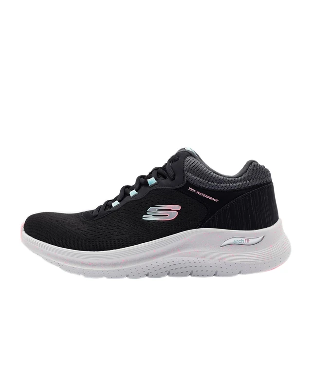 Skechers Women's Arch Fit 2.0 Rainy Days Casual Shoes, Black Mesh/Multi Trim, 3 UK