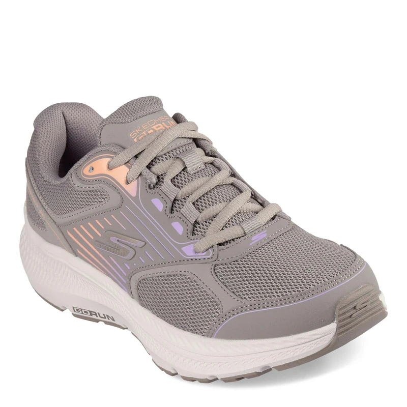 Skechers Women's Go Run Consistent 2.0 Advantage Sneaker, Taupe Leather/Multi Trim, 4.5 UK