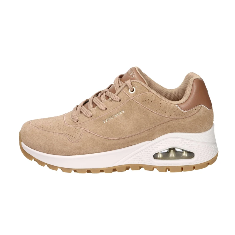 Skechers Women's Uno Rugged Chillproof Sneaker, Chestnut Suede/Duraleather/Embroidery Trim, 6 UK