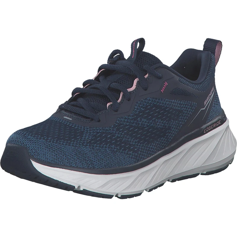 Skechers Women's Edgeride Power Flow Sneaker, Navy Knit/Pink Trim, 3 UK