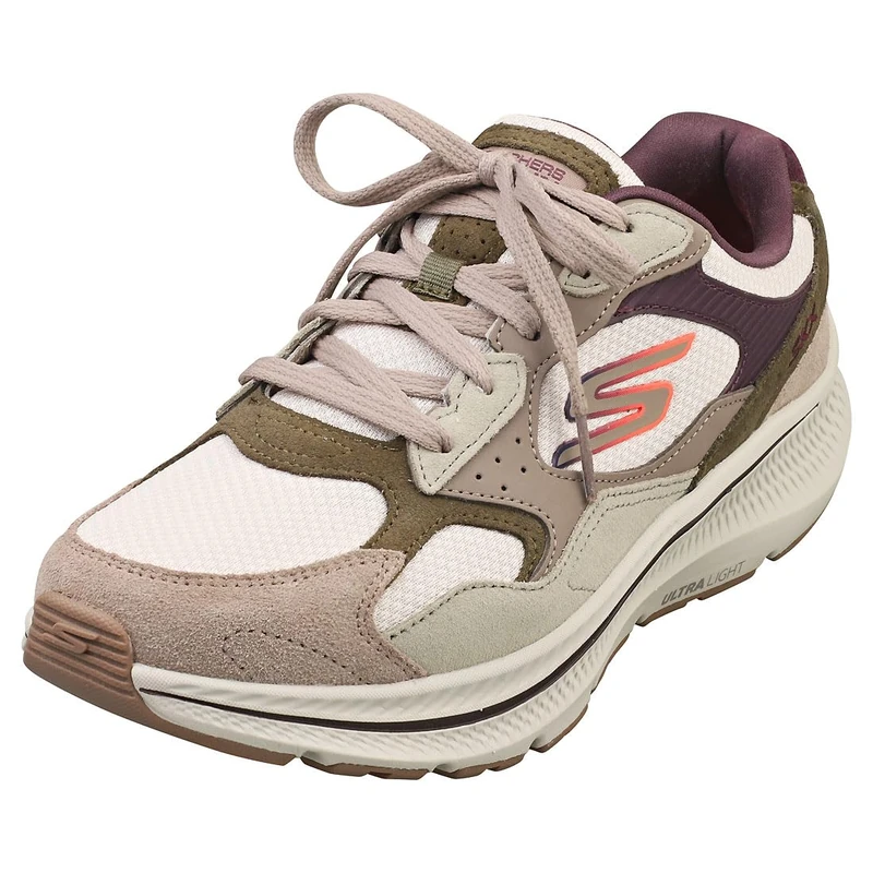 Skechers Women's Go Run Consistent 2.0 Retro Stride Sneaker, Natural Suede/Purple Trim, 8 UK