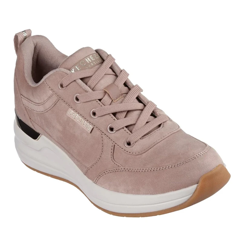 Skechers Women's Billion 2 Prissy N Plush Sneaker, Taupe Crushed Microfiber, 3 UK