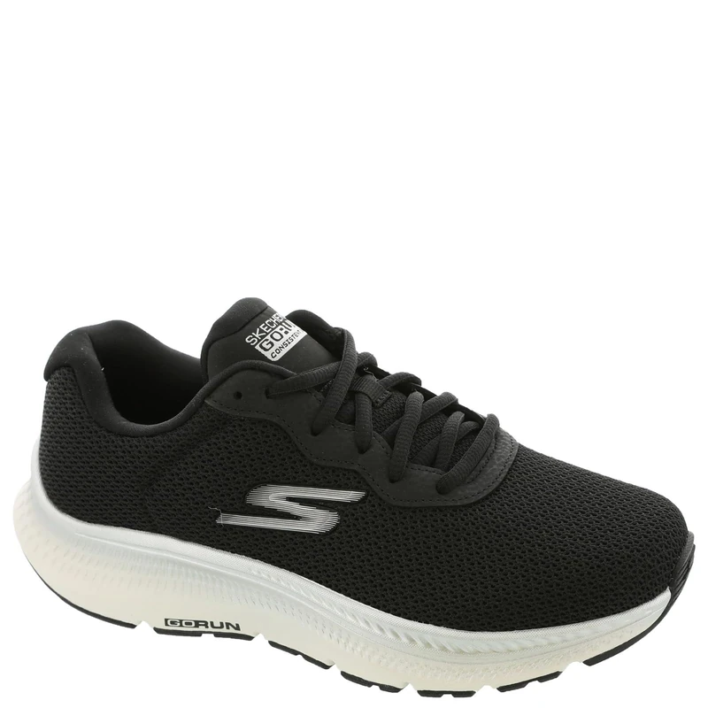 Skechers Women's Go Run Consistent 2.0 Fast Pace Sneaker, Black Textile/Silver Trim, 6.5 UK
