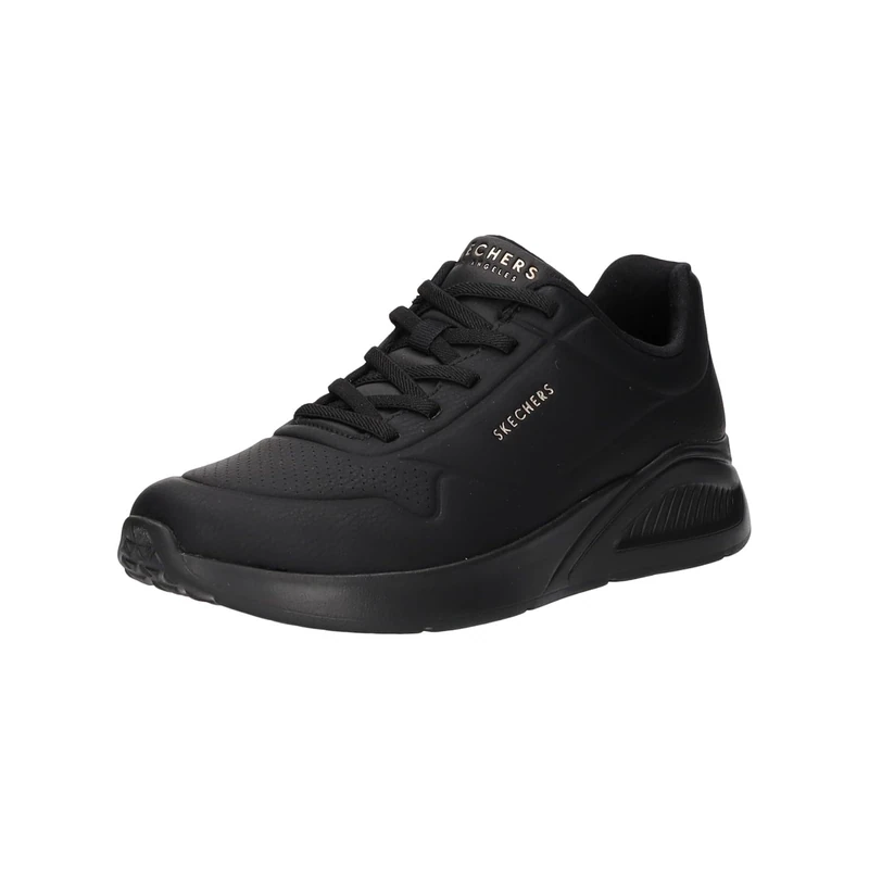Skechers Women's Uno Lite Lite Work Sneaker, Black Duraleather, 3 UK