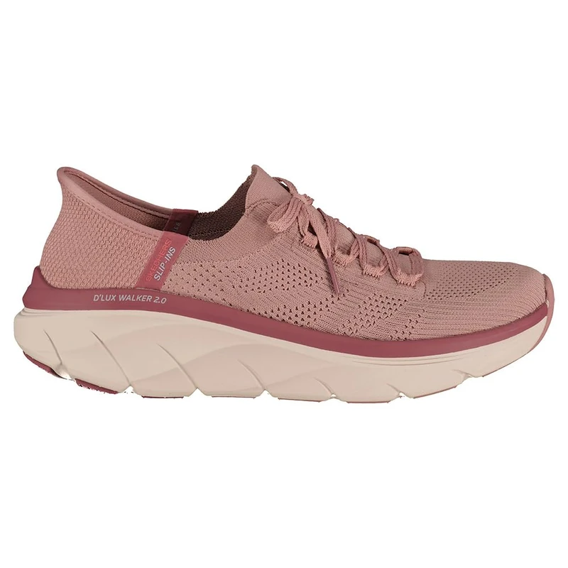 Skechers Women's D'Lux Walker 2.0 Thrill Movement Slip-On Sneakers, Dark Mauve Knit/Trim, 3 UK