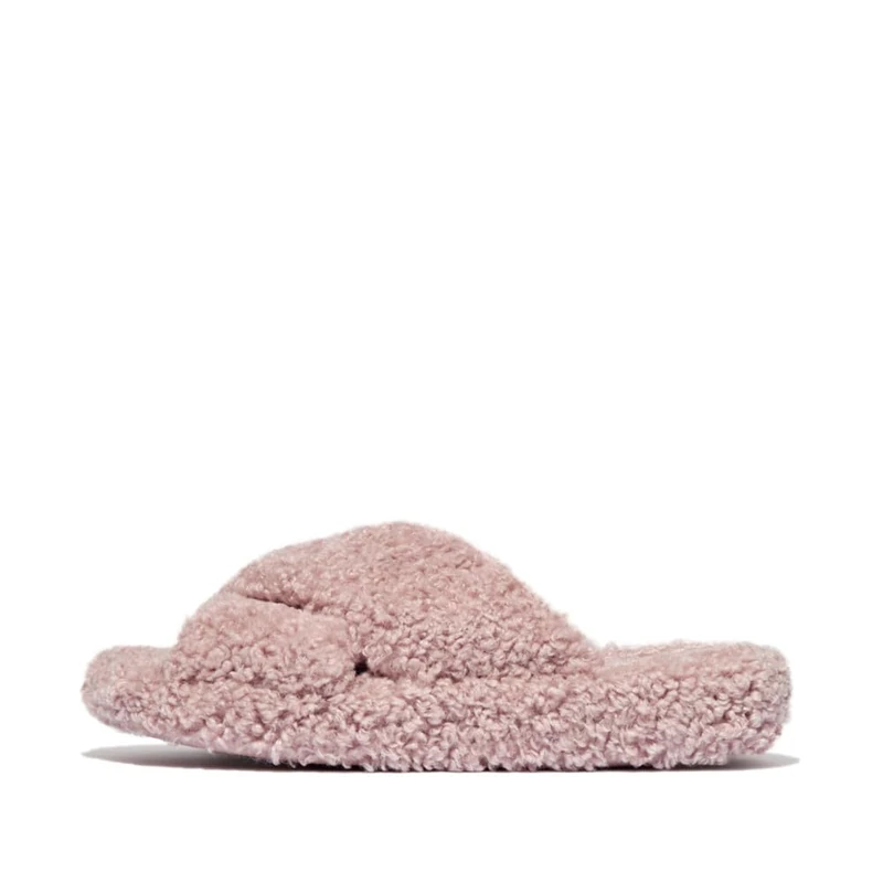 Fitflop iQUSHION D-LUXE PADDED TEDDY CROSS SLIDES