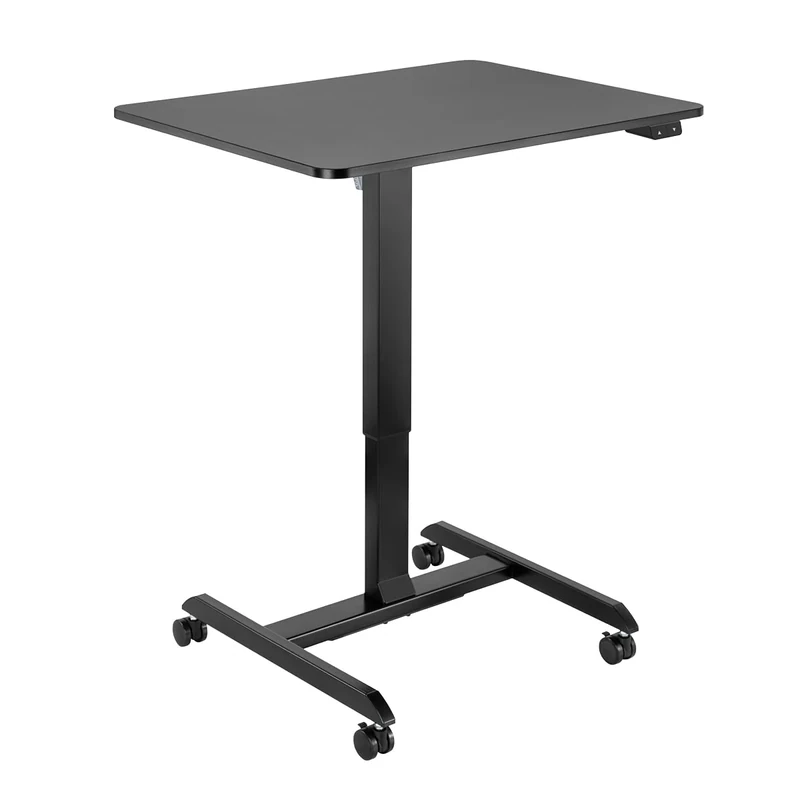 Logilink Electric Adjustable & Rollable Sit/Stand Workstation in Black, 2 of 4 Castors Lockable, 2 Button Control
