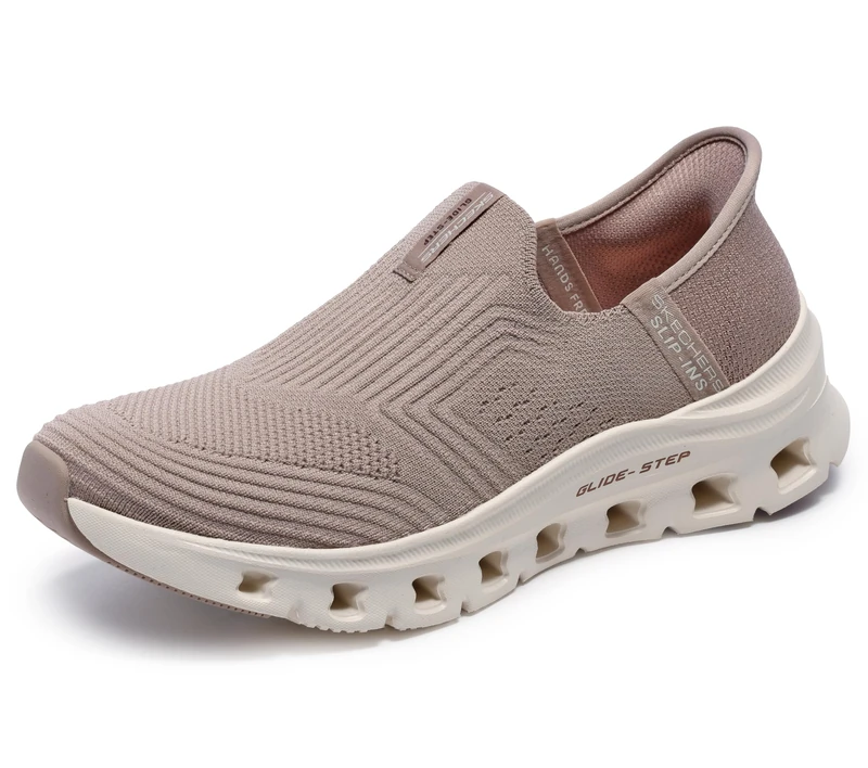 Skechers Women's Glide-Step Pro Everyday Citizen Slip-On Sneakers, Tan Knit/Trim, 5 UK
