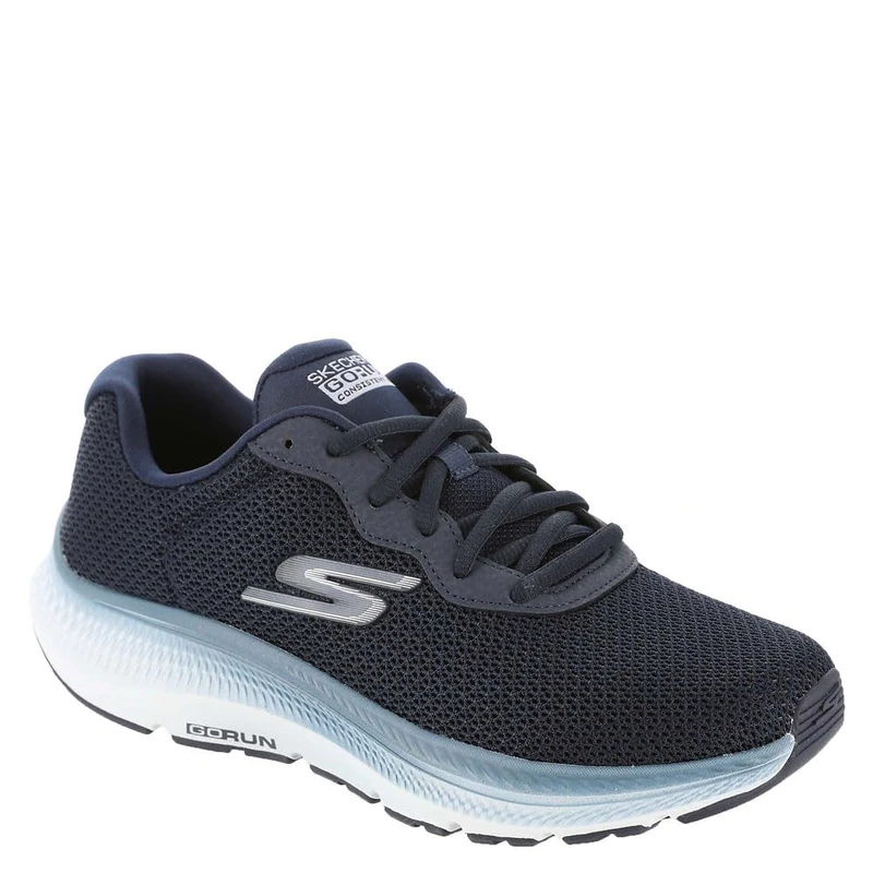 Skechers Women's Go Run Consistent 2.0 Fast Pace Sneaker, Navy Textile/Blue Trim, 3 UK