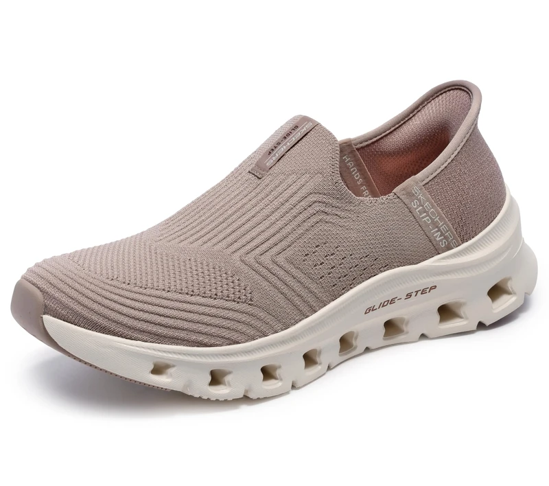 Skechers Women's Glide-Step Pro Everyday Citizen Slip-On Sneakers, Tan Knit/Trim, 7 UK