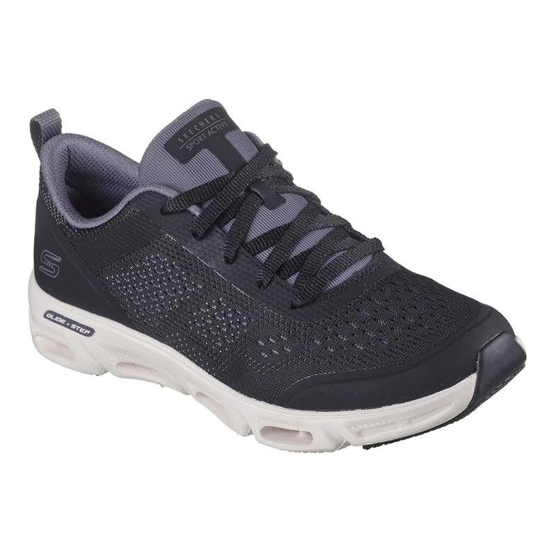 Skechers Women's Glide-Step Gratify Lume Casual Shoes, Black Hot Melt/Mesh, 8 UK
