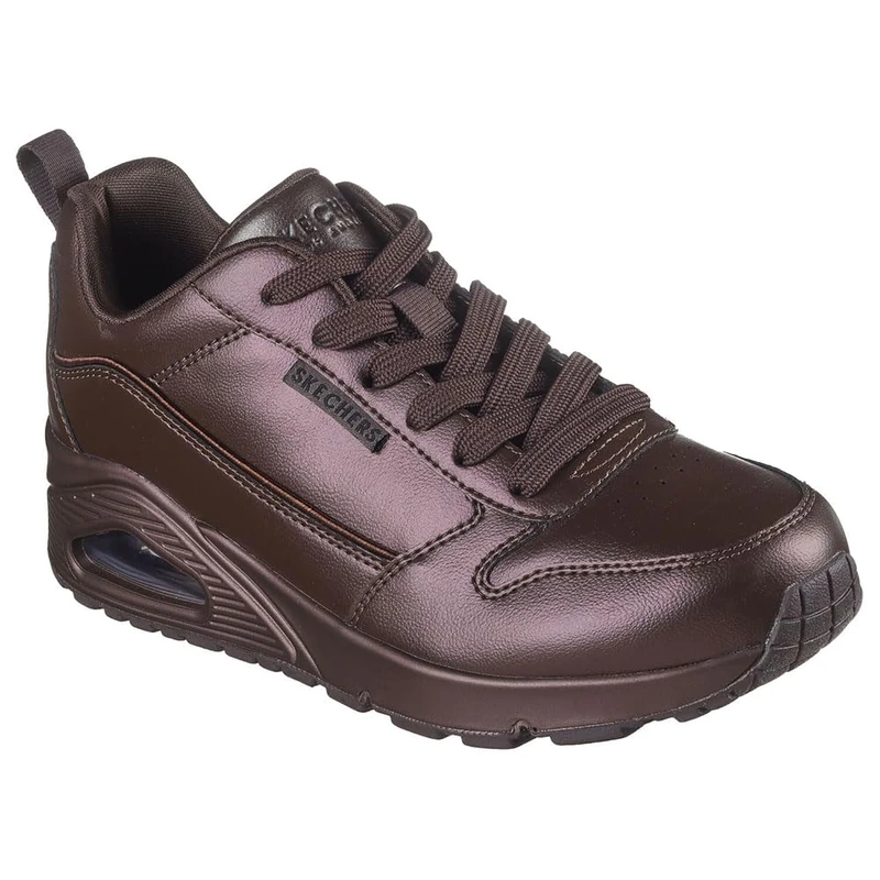 Skechers Women's Uno Galactic Gal Sneaker, Chocolate Duraleather/Jersey, 5 UK