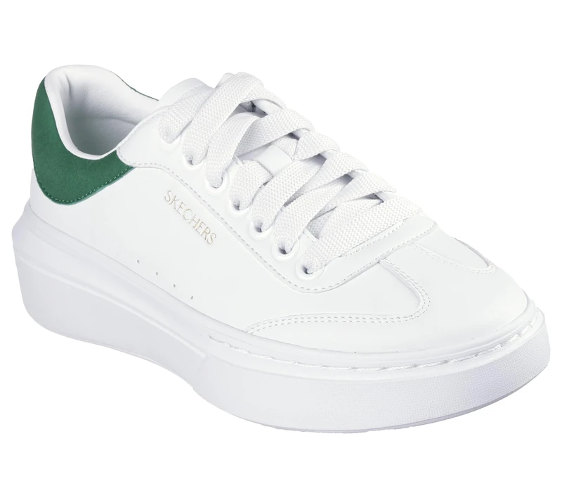 Skechers Women's Cordova Classic Best Behavior Sneaker, White/Green, 5 UK