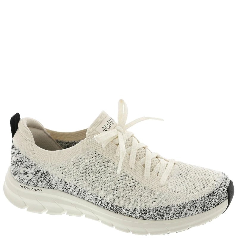 Skechers Women's Pure Flex Pulse Casual Shoes, Natural & Black Knit, 4.5 UK