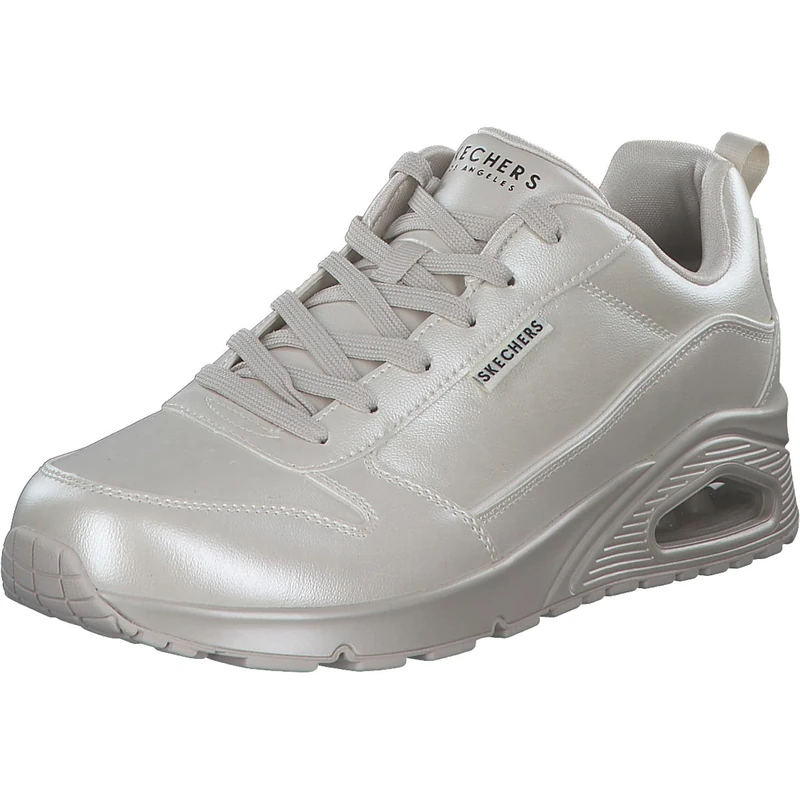 Skechers Women's Uno Galactic Gal Sneaker, Off White Duraleather/Jersey, 6 UK