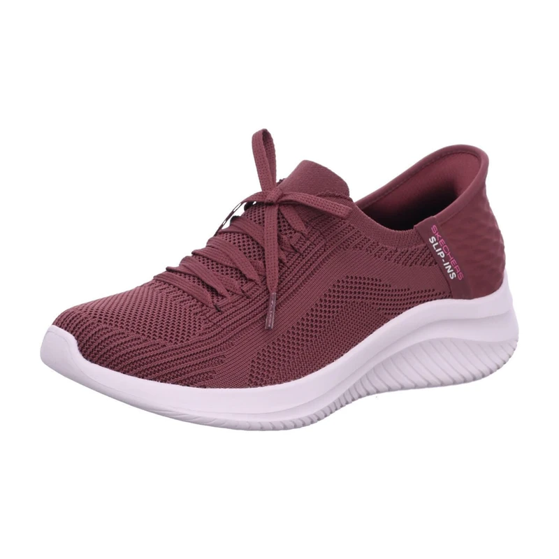 Skechers Women's Ultra Flex 3.0 Brilliant Path Slip-On Sneakers, Burgundy Knit/Trim, 6.5 UK