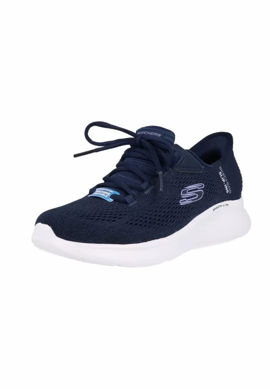 Skechers Women's Skech-Lite Pro Natural Beauty Slip-On Sneakers, Navy Textile/Multi Trim, 5 UK