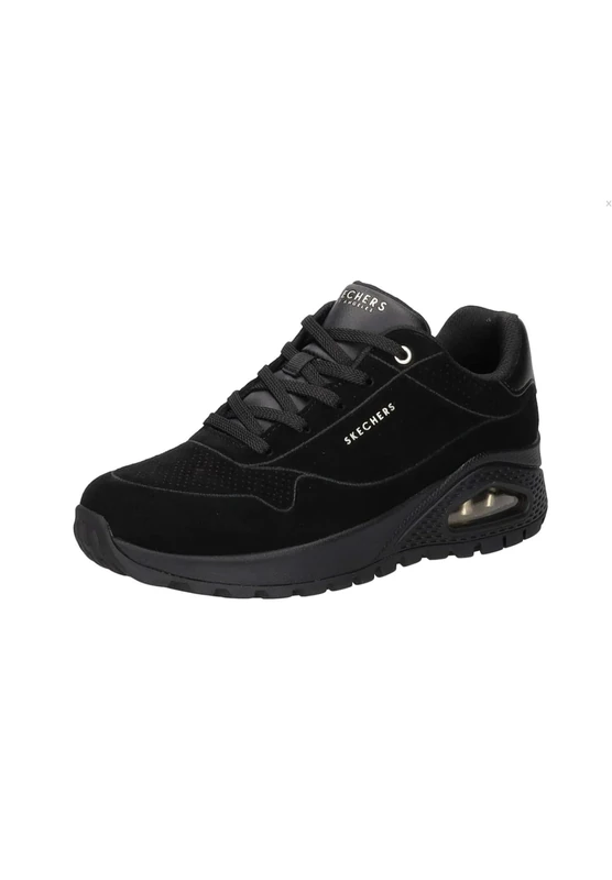 Skechers Women's Uno Rugged Chillproof Sneaker, Black Suede/Duraleather/Embroidery Trim, 5 UK
