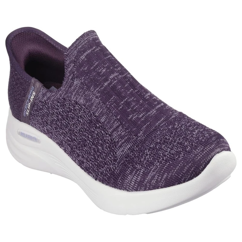 Skechers Women's Relaxed Fit™ Sport Slip-On Sneakers, Dark Purple Knit/Purple Trim, 5 UK