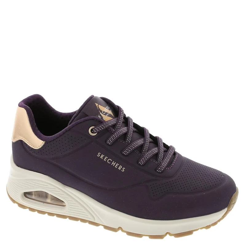 Skechers Women's Uno - Shimmer Away Sneaker, Purple, 6.5 UK
