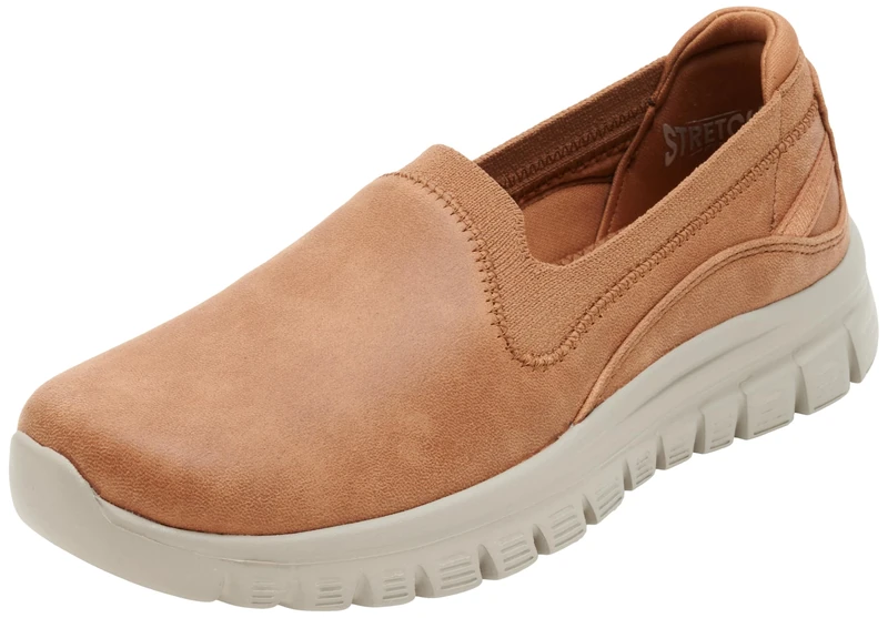 Skechers Women's Graceful Leaning in Slip-On Sneakers, Chestnut Microleather/Knit, 6.5 UK - Image 1