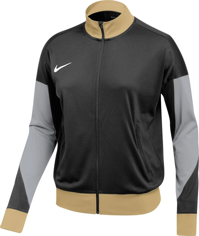 Nike FD7583-011 Dri-FIT Strike 24 Track Jacket K Jacket Women's BLACK/WOLF GREY/JERSEY GOLD/WHITE Size XS