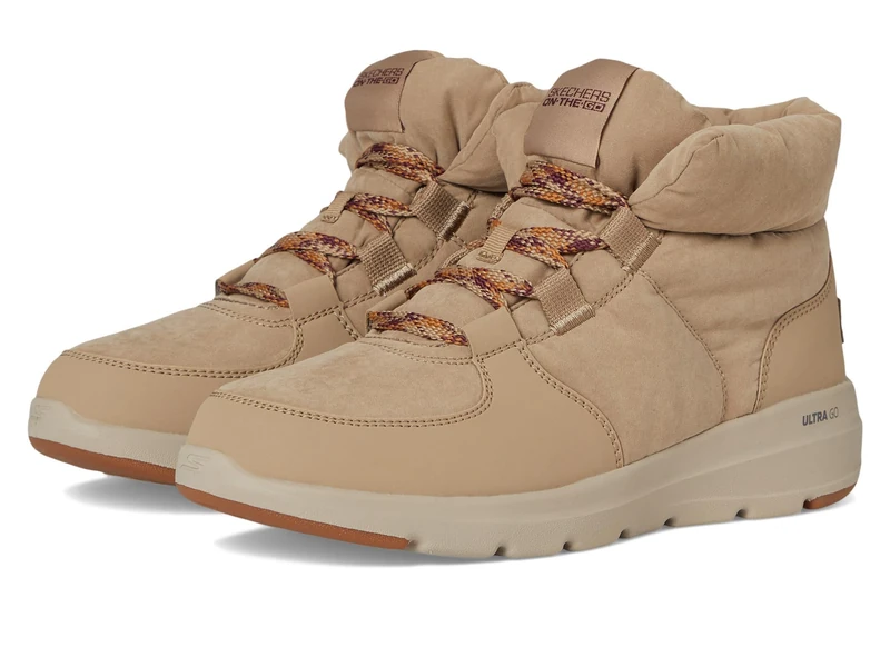Skechers Women's Glacial Ultra Trend Up Sneaker, Tan Textile/Synthetic, 7 UK