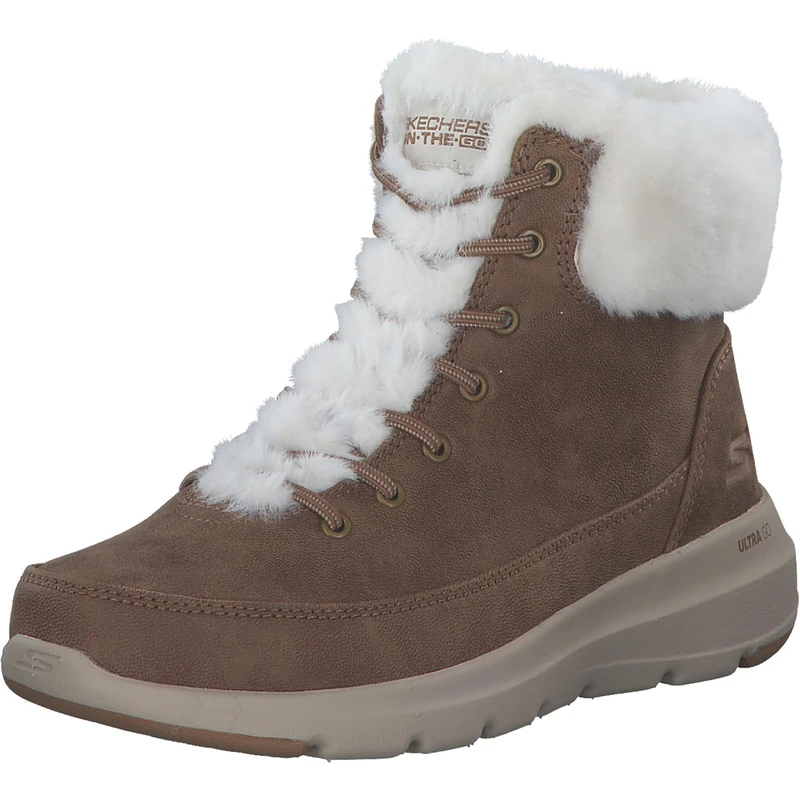 Skechers Women's Glacial Ultra Wonderland Boots, Chestnut Textile, 3 UK