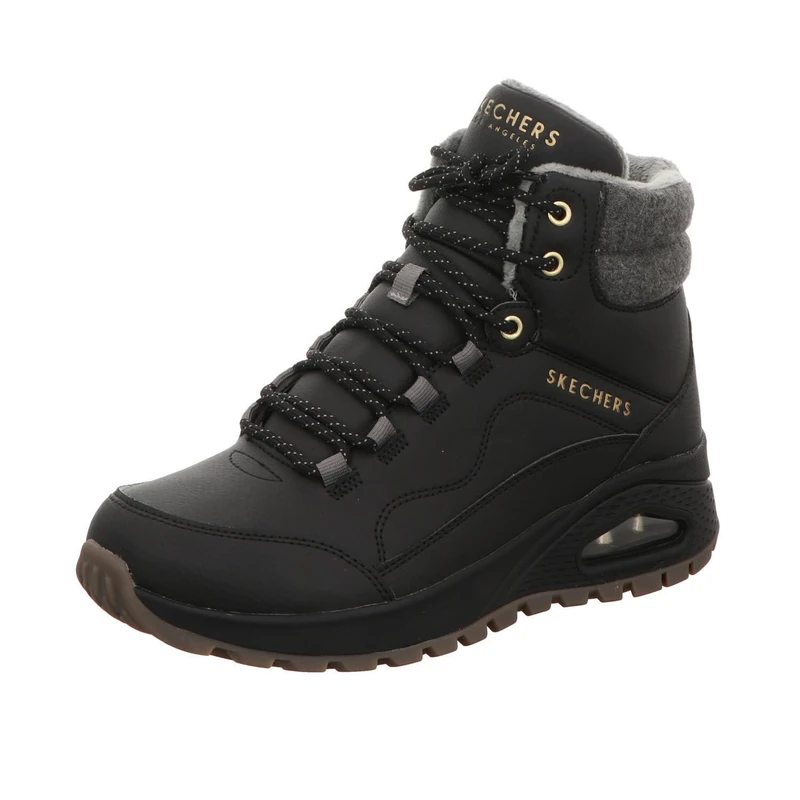 Skechers Women's Uno Rugged Natures Bliss Boots, Black Duraleather/Wool, 5 UK