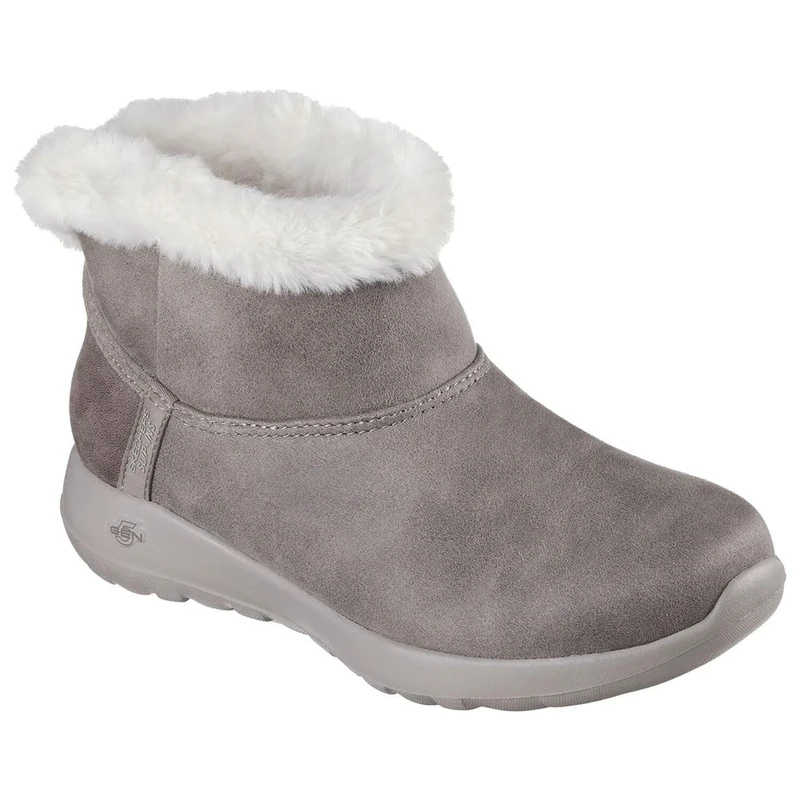 Skechers Women's On-The-Go Joy Cozy Dream Ankle Boot, Dark Taupe Textile, 3 UK
