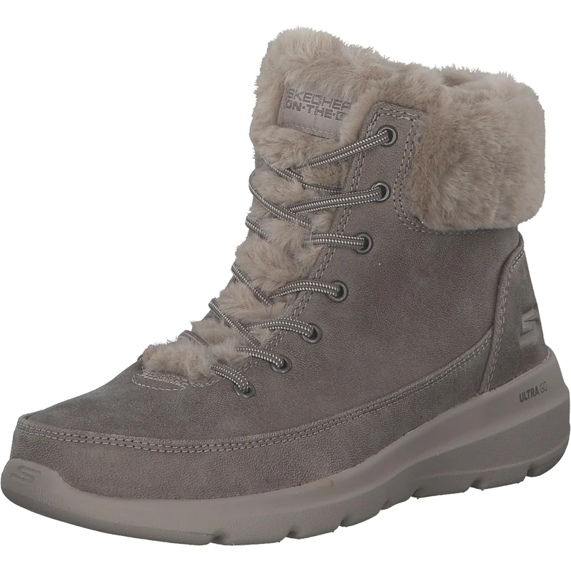 Skechers Women's Glacial Ultra Wonderland Boots, Taupe Textile, 3 UK