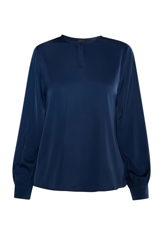 nascita Women's Long Sleeve Blouse, Navy, Large