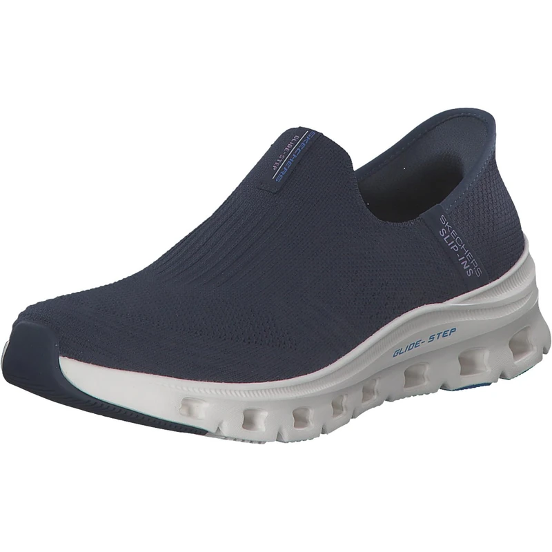 Skechers Women's Glide-Step Pro Everyday Citizen Slip-On Sneakers, Navy Knit/Blue Trim, 3 UK