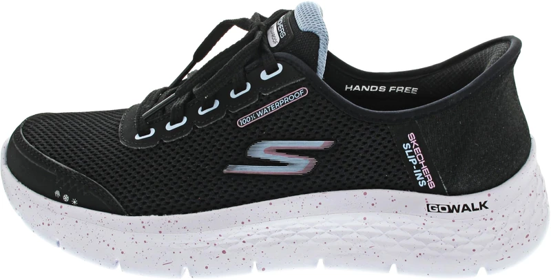 Skechers Women's Go Walk Flex Clear Creek Slip-in Trainers, Black Textile/Mauve Trim, 5 UK