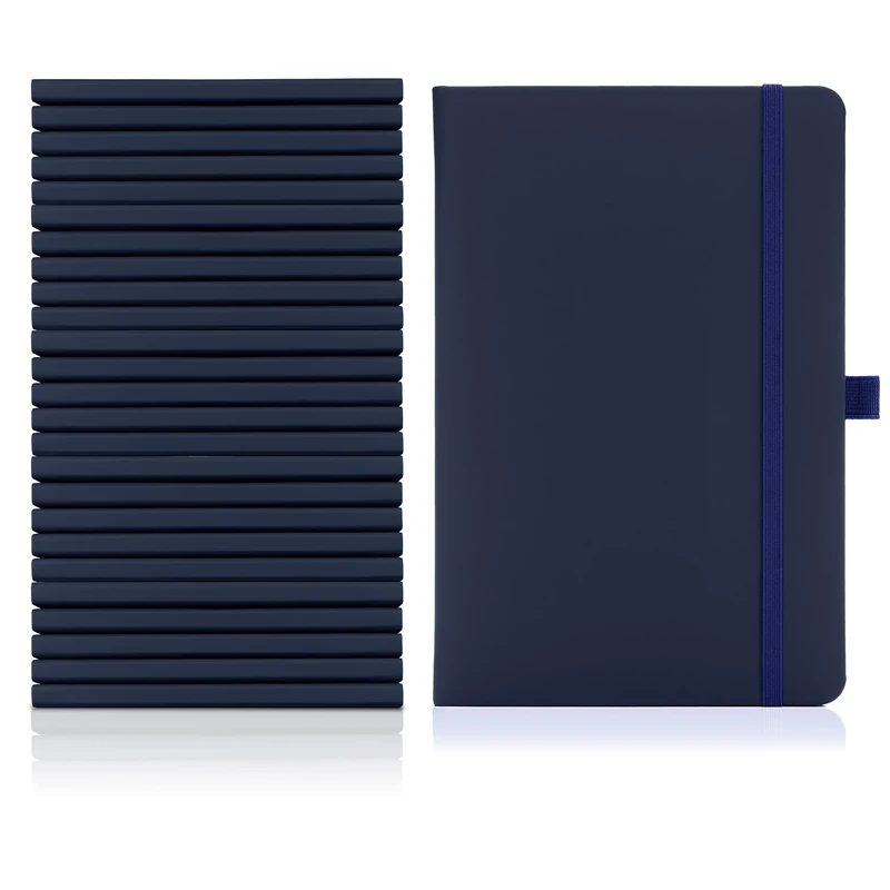 10 x Bulk Pack of Notes London A5 Notebook multipack set with Lined Pages, Pen Loop and Expandable Paper Pocket Hardback Journal New Notepad Note Book Notes Diary Pad (Navy)