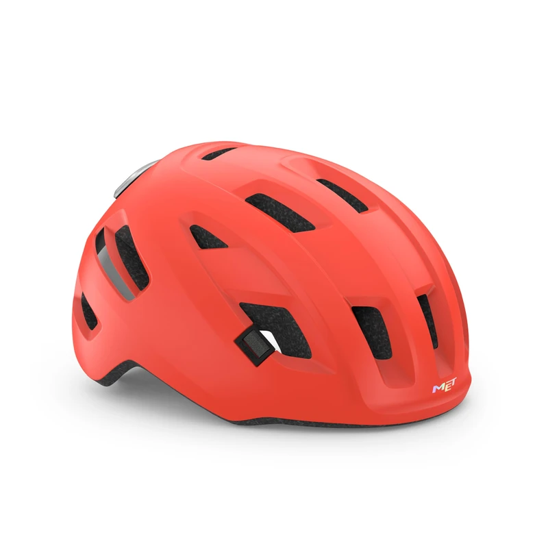 MET E-Mob Urban Cycling Helmet, Matt Coral, Size 58-61cm