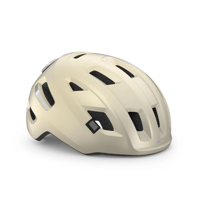 MET E-Mob Urban Cycling Helmet, Matt Vanilla Ice, Size 56-58cm