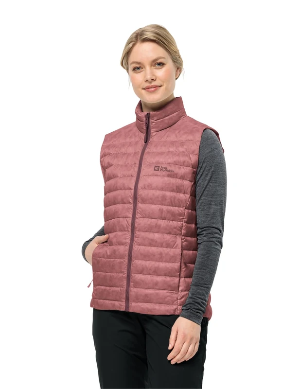 Jack Wolfskin Women's Pilvi Down Vest W Down Vest, Mineral Red, M - Image 1