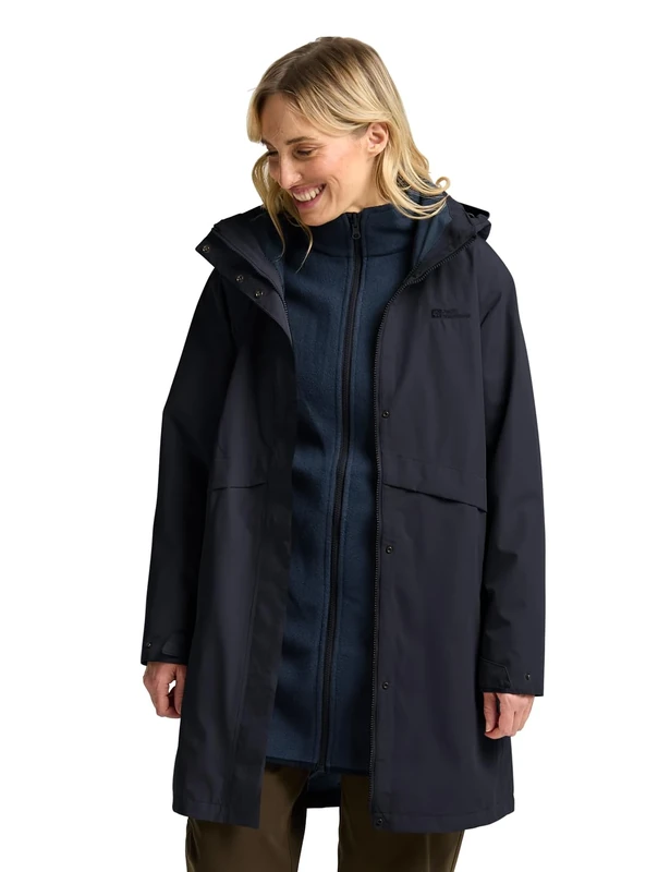 Jack Wolfskin Women's Baylight 3-in-1 Coat W, Dark Navy, XL