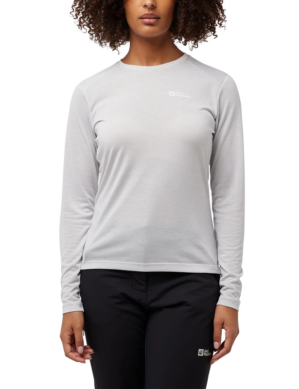 Jack Wolfskin Women's Vonnan Ls T W T-Shirt Cool Grey - Image 1