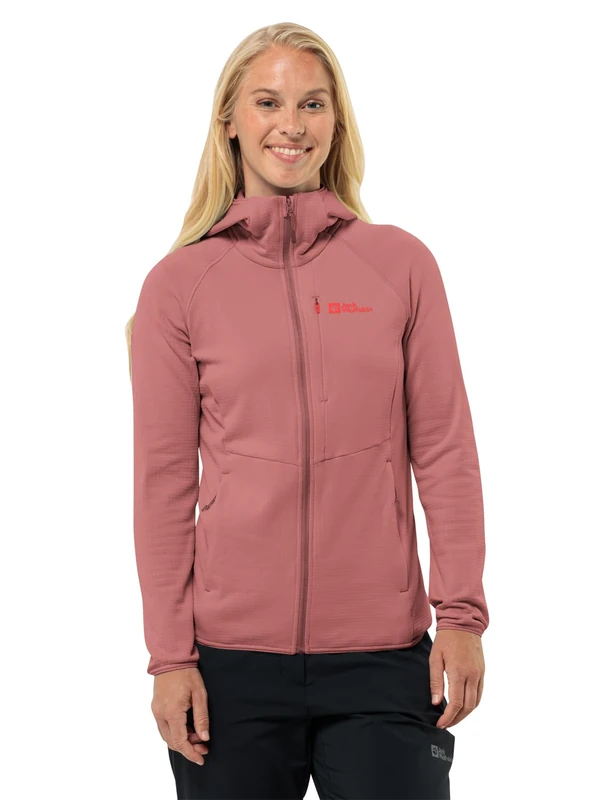 Jack Wolfskin Women's Kolbenberg Hooded Fz W Jacket, Mineral Red, S