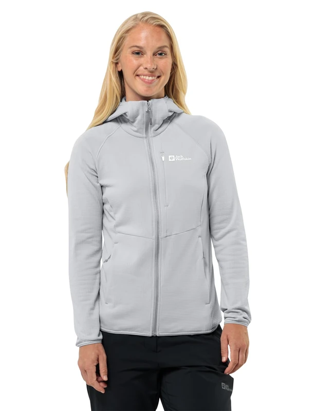Jack Wolfskin Women's Kolbenberg Hooded Fz W Jacket, Cool Grey, XXL