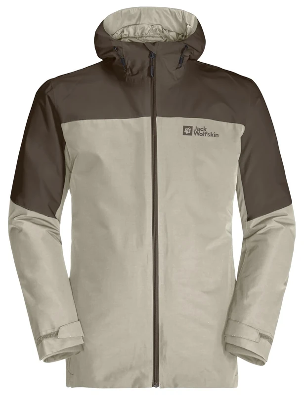 Jack Wolfskin Men's GLAABACH 3IN1 JKT M Jacket, Seal, XXL