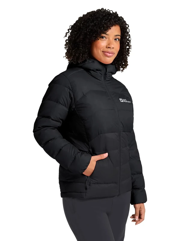 Jack Wolfskin Women's Ather Down Hoody W RDS Down Jacket, Black, XS