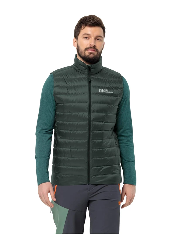 Jack Wolfskin Men's Pilvi Down Vest M, Black Olive, XXL