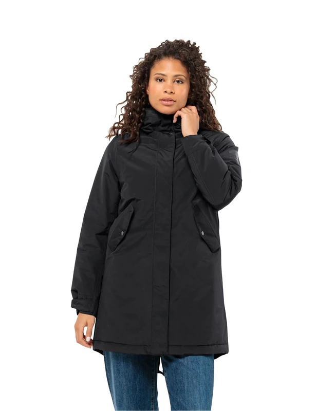 Jack Wolfskin Women's Talforst Parka W Parka, black, XXL