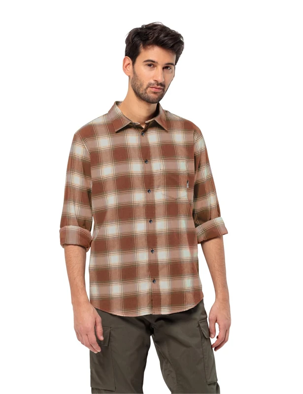 Jack Wolfskin Men's Hiking Trail Shirt m, Intense Rust, M