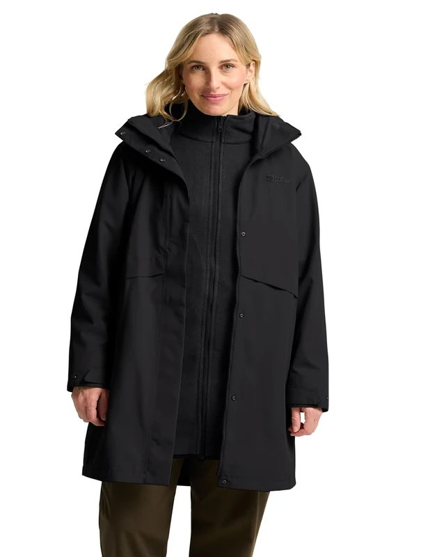 Jack Wolfskin Women's Baylight 3-in-1 Coat W, Black, XXL