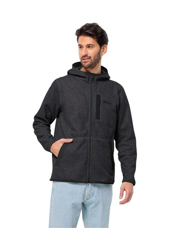 Jack Wolfskin Men's Tannenspur Hooded Jacket M, Black, M