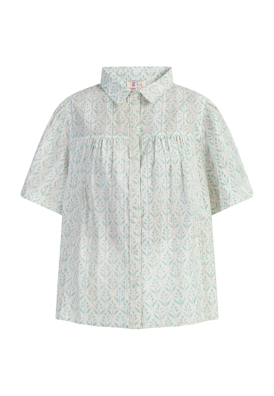 SANIKA Women's Short Sleeve Blouse, Turquoise, XS - Image 1